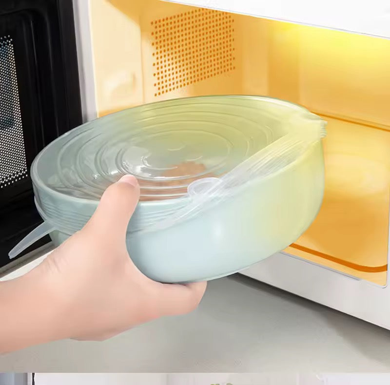 Couvercle élastique réglable en Silicone pour aliments, couvercles extensibles universels pour canettes, plats, bol, cuisine extensible réutilisable 6 pièces/lot